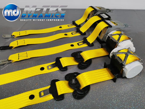 BMW 3-SERIES F30 / F80 M3 SALOON YELLOW FRONT & REAR SEAT BELT SET