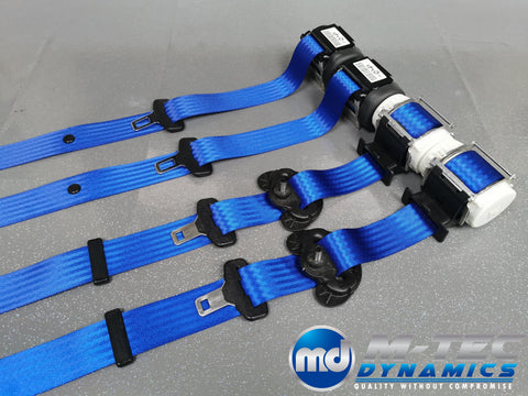 BMW 4-SERIES F32 / F82 M4 COUPE BLUE FRONT & REAR SEAT BELT SET