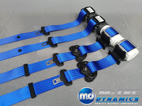 BMW 2-SERIES F22 COUPE BLUE FRONT & REAR SEAT BELT SET