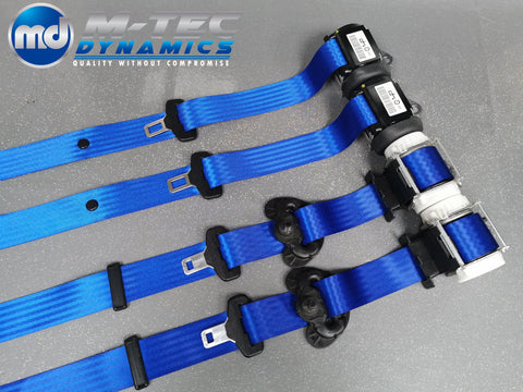 BMW 2-SERIES F22 COUPE BLUE FRONT & REAR SEAT BELT SET