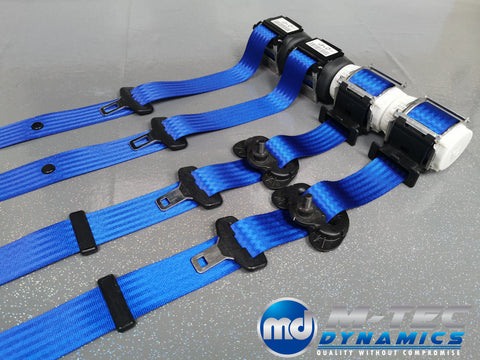 BMW 3-SERIES E92 COUPE (M3) BLUE FRONT & REAR SEAT BELT SET