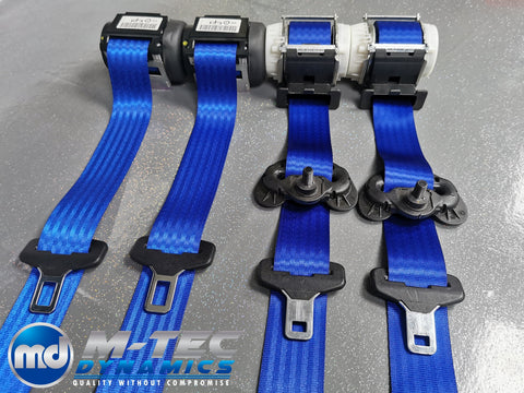 BMW 4-SERIES F32 / F82 M4 COUPE BLUE FRONT & REAR SEAT BELT SET