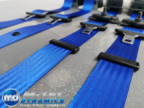 BMW 2-SERIES F22 COUPE BLUE FRONT & REAR SEAT BELT SET