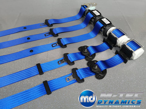 BMW 3-SERIES E90 SALOON (M3) BLUE FRONT & REAR SEAT BELT SET