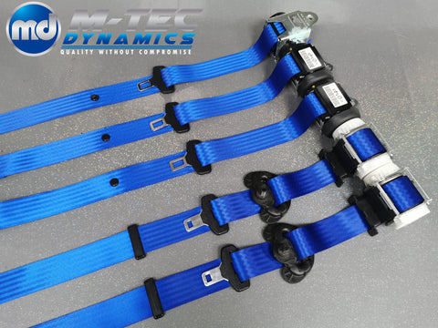 BMW 3-SERIES F30 / F80 M3 BLUE FRONT & REAR SEAT BELT SET