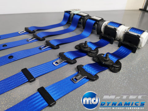 BMW 3-SERIES E90 SALOON (M3) BLUE FRONT & REAR SEAT BELT SET