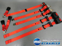 BMW E46 M3 COUPE RED COMPLETE FRONT & REAR SEAT BELT SET (LAP BELT)