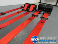 BMW E46 M3 COUPE RED COMPLETE FRONT & REAR SEAT BELT SET (LAP BELT)