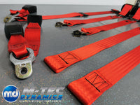 BMW E46 M3 COUPE RED COMPLETE FRONT & REAR SEAT BELT SET (LAP BELT)