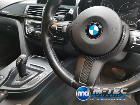 WRAPPING SERVICE - BMW F3X F8X CUSTOM INTERIOR TRIM SET - ALCANTARA / GLOSS BLACK / 4D CARBON