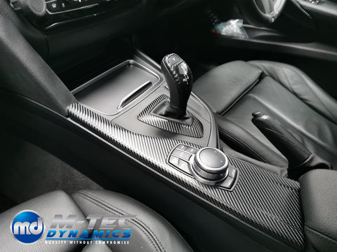 WRAPPING SERVICE - BMW F3X INTERIOR TRIM SET - 4D CARBON / SILVER ACCENT - F30 F31 F34 F32 F36
