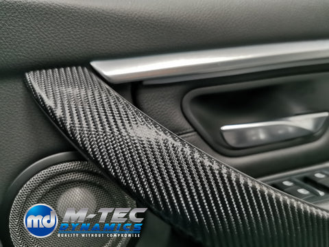 WRAPPING SERVICE - BMW F3X INTERIOR TRIM SET - 4D CARBON / SILVER ACCENT - F30 F31 F34 F32 F36