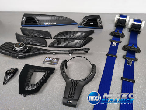 BMW F20 F21 F22 CUSTOM INTERIOR TRIM SET & SEAT BELT PACKAGE (BLUE) #2