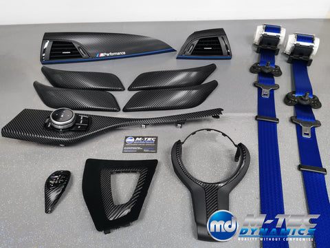 BMW F20 F21 F22 CUSTOM INTERIOR TRIM SET & SEAT BELT PACKAGE (BLUE) #2