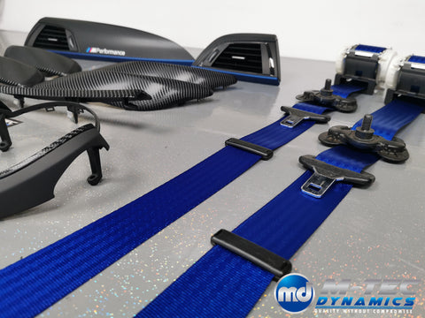 BMW F20 F21 F22 CUSTOM INTERIOR TRIM SET & SEAT BELT PACKAGE (BLUE) #2