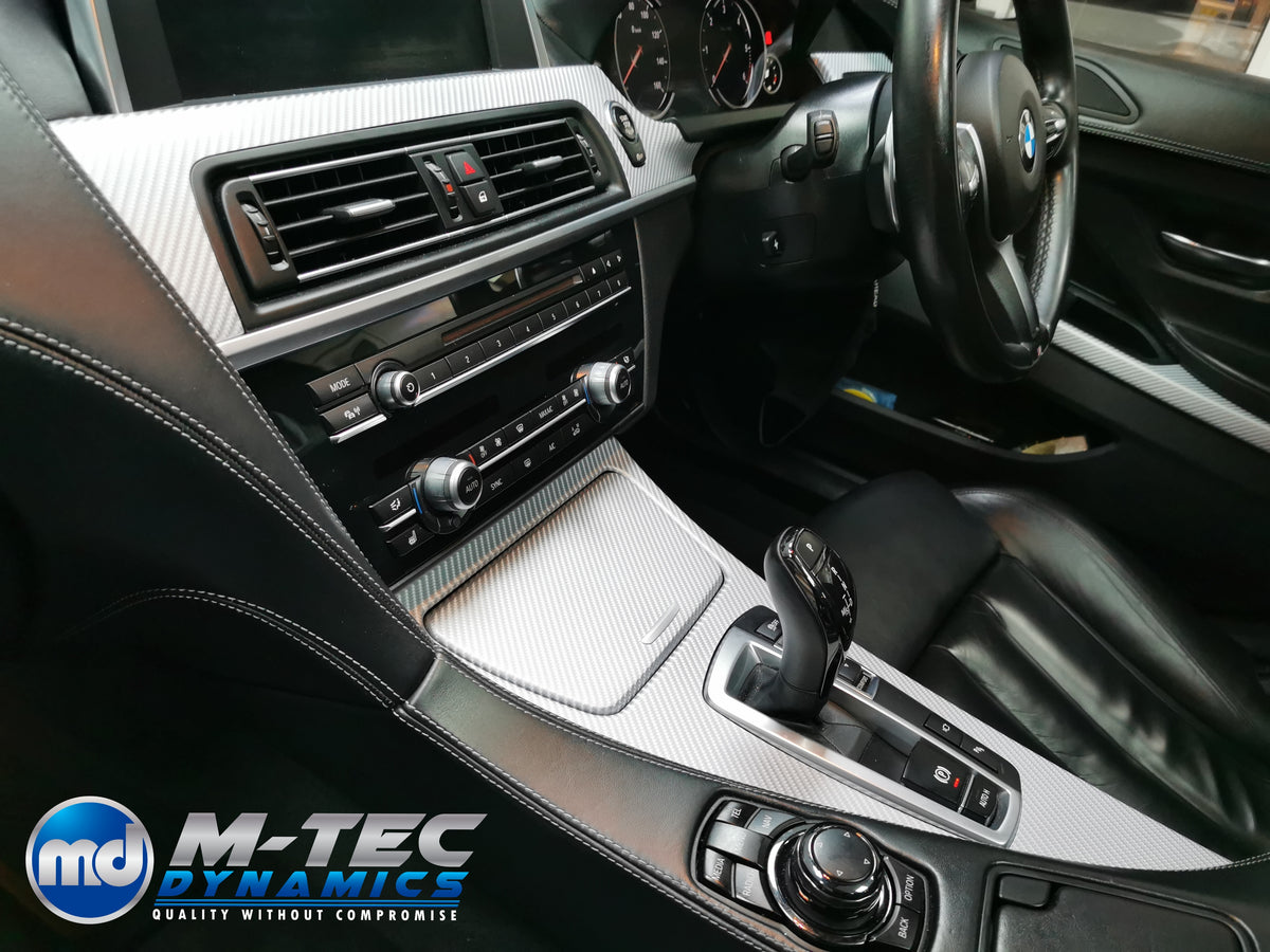 WRAPPING SERVICE - BMW 6-SERIES F06 INTERIOR TRIM SET - SILVER 4D CARBON