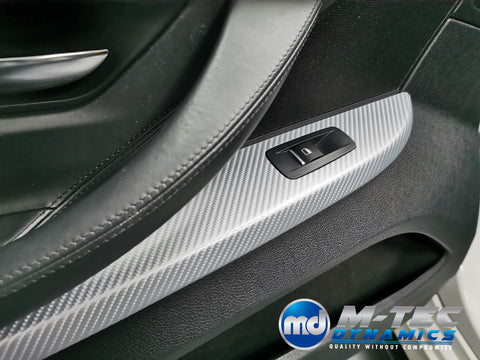 BMW 6-SERIES F06 INTERIOR TRIM SET WRAPPING SERVICE - SILVER 4D CARBON