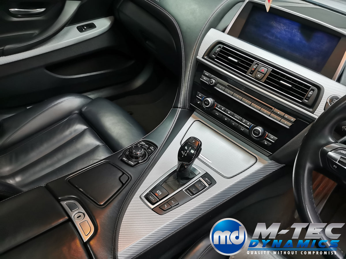 WRAPPING SERVICE - BMW 6-SERIES F06 INTERIOR TRIM SET - SILVER 4D CARBON