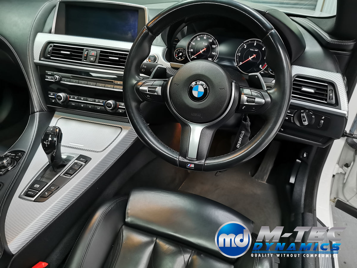 WRAPPING SERVICE - BMW 6-SERIES F06 INTERIOR TRIM SET - SILVER 4D CARBON