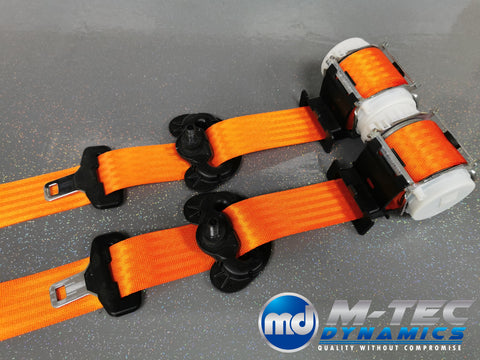 BMW 4-SERIES F32 / F82 M4 COUPE ORANGE FRONT SEAT BELT SET