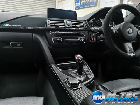 WRAPPING SERVICE - BMW F3X INTERIOR TRIM SET - PERFORMANCE STYLE / DEEP TEXTURED GLOSSY CARBON (MTD-TEX) F30 F31 F32 F33 F36