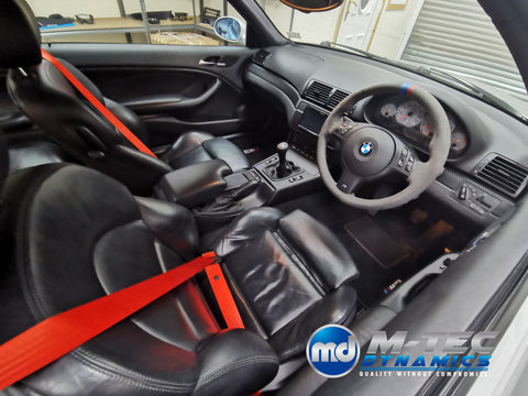 BMW E46 COUPE (M3) CUSTOM CARBON INTERIOR TRIM SET & SEAT BELT PACKAGE