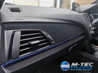 WRAPPING SERVICE - BMW F20 F21 F22 F23 CUSTOM INTERIOR TRIM SET - 4D CARBON / ALCANTARA / BLUE ACCENT