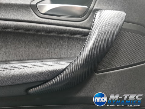 BMW F20 F21 F22 F23 CUSTOM INTERIOR TRIM SET - WRAPPING SERVICE - 4D CARBON / ALCANTARA / BLUE ACCENT