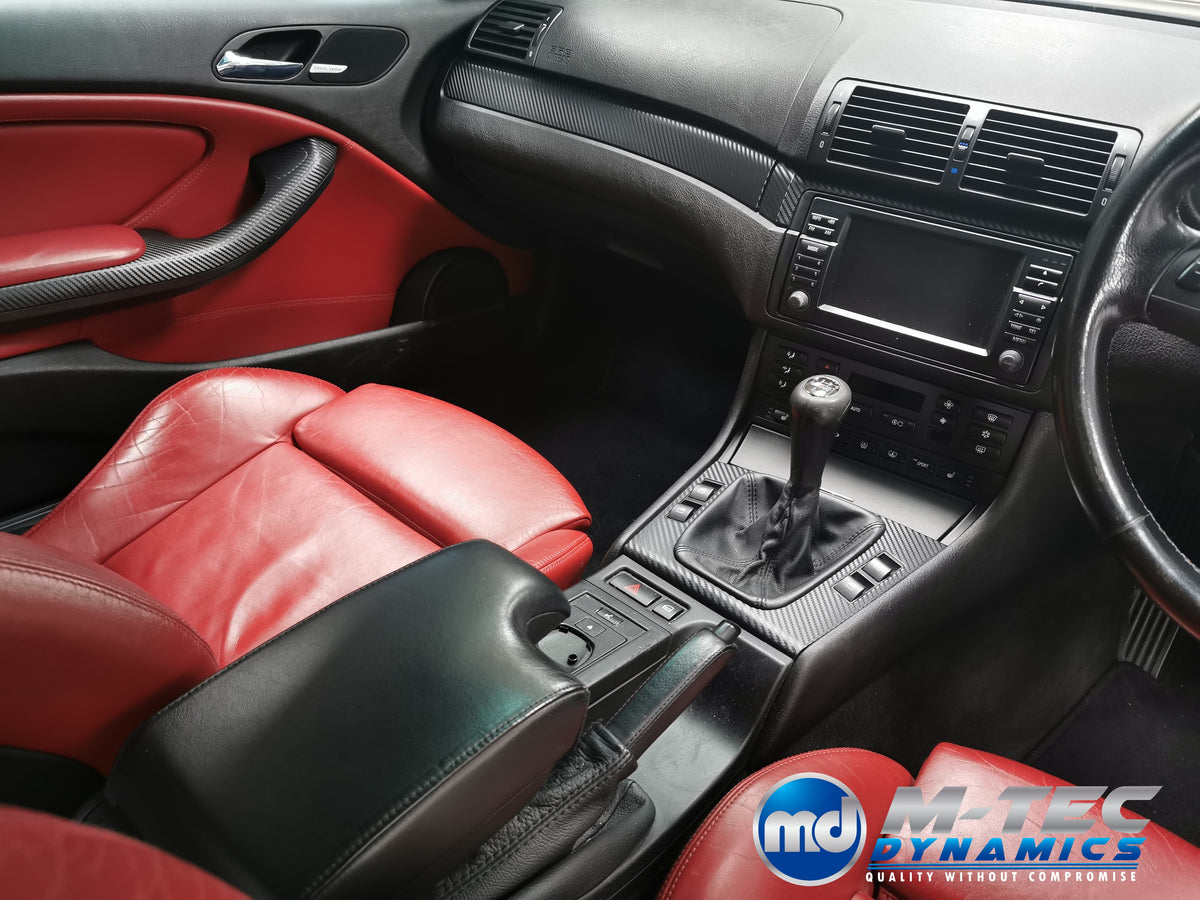 REMOVAL, WRAP & REFIT SERVICE - BMW E46 COUPE / CONVERTIBLE INTERIOR TRIM SET - 3D CARBON