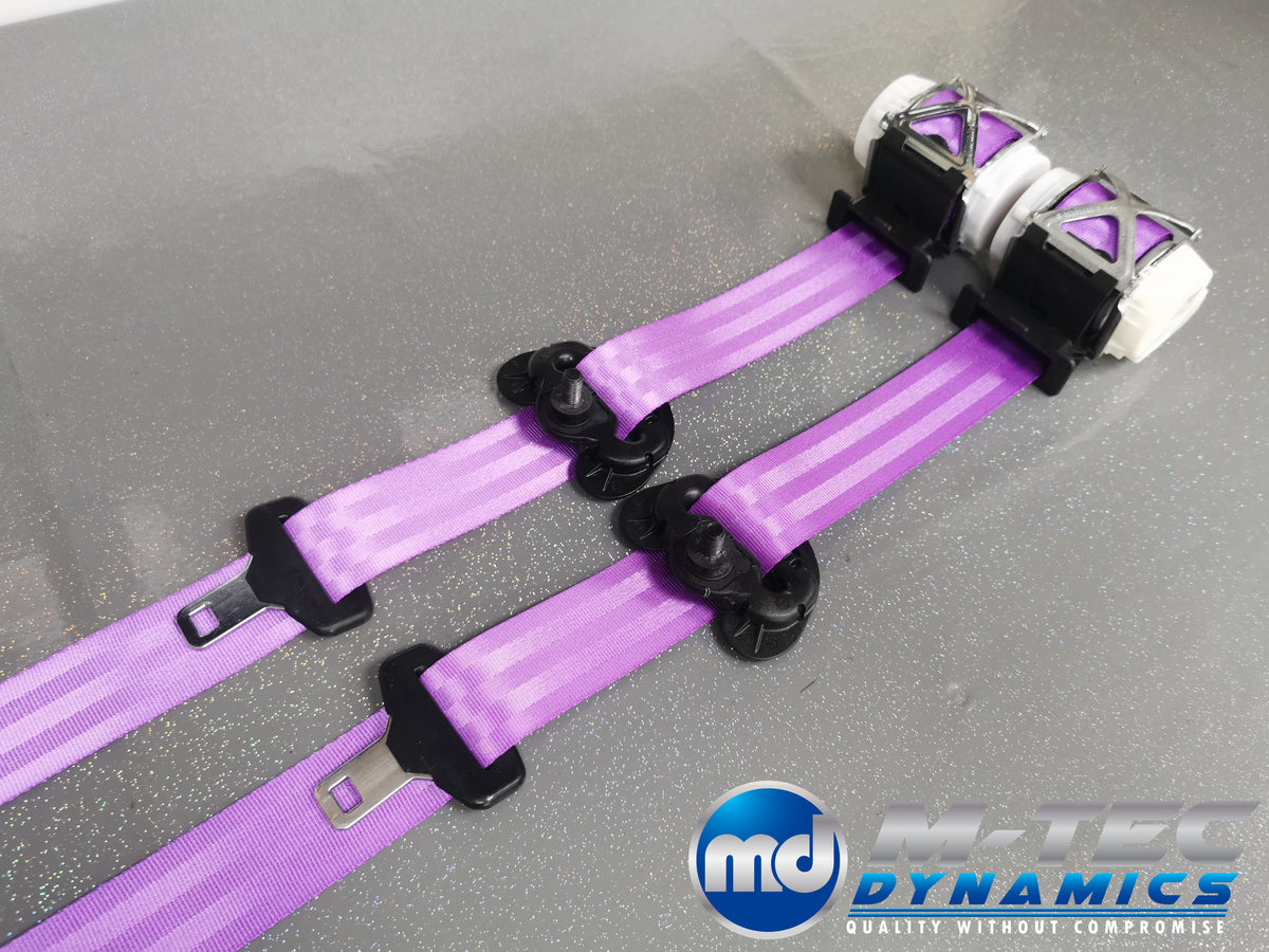 BMW 4-SERIES F32 / F82 M4 COUPE PURPLE VIOLET FRONT SEAT BELT SET