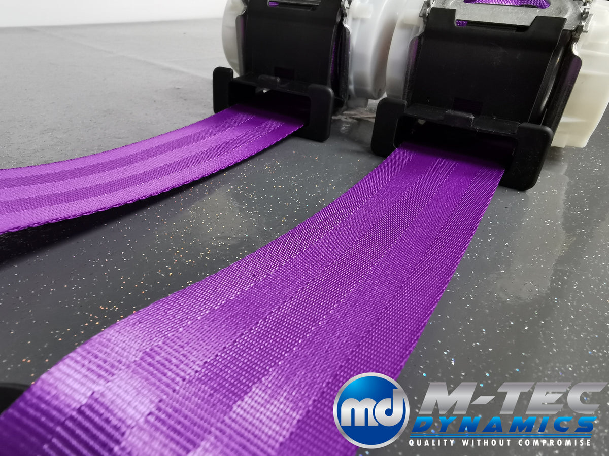 BMW 2-SERIES F22 / F87 M2 COUPE PURPLE VIOLET FRONT & REAR SEAT BELT SET