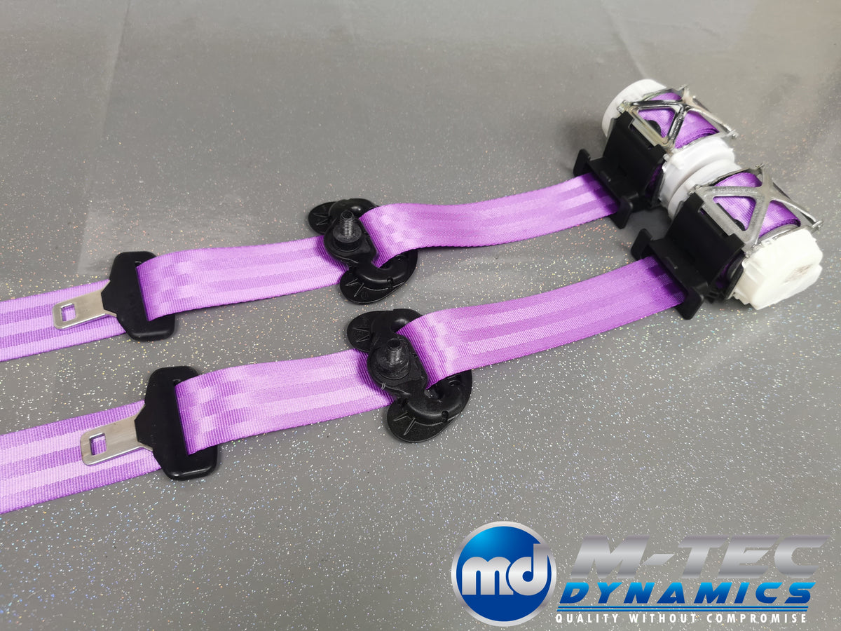 BMW 4-SERIES F32 / F82 M4 COUPE PURPLE VIOLET FRONT SEAT BELT SET