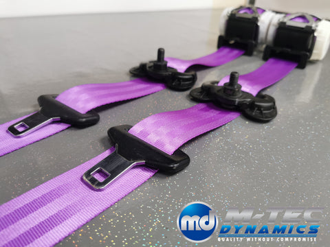 BMW 2-SERIES F22 / F87 M2 COUPE PURPLE VIOLET FRONT SEAT BELT SET