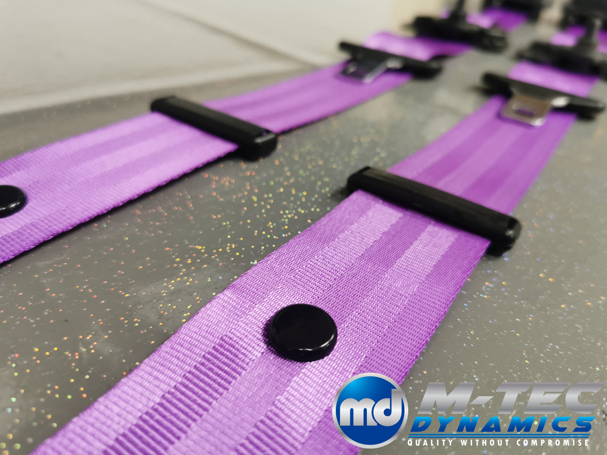 BMW 4-SERIES F32 / F82 M4 COUPE PURPLE VIOLET FRONT SEAT BELT SET