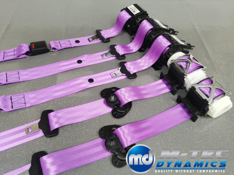 BMW 3-SERIES F30 / F80 M3 SALOON PURPLE VIOLET FRONT & REAR SEAT BELT SET
