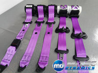 BMW 3-SERIES F30 / F80 M3 SALOON PURPLE VIOLET FRONT & REAR SEAT BELT SET