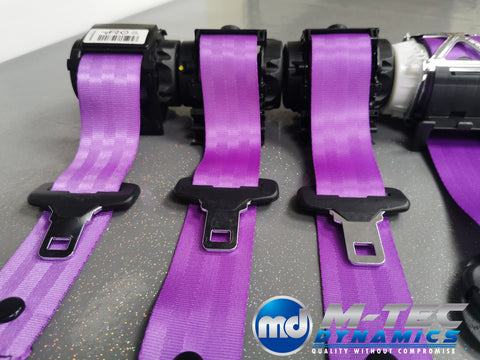 BMW 3-SERIES F30 / F80 M3 SALOON PURPLE VIOLET FRONT & REAR SEAT BELT SET