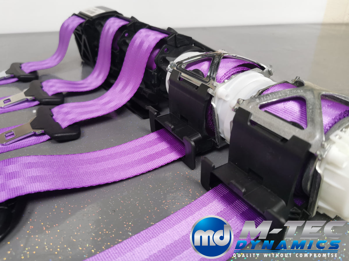 BMW 3-SERIES F30 / F80 M3 SALOON PURPLE VIOLET FRONT & REAR SEAT BELT SET