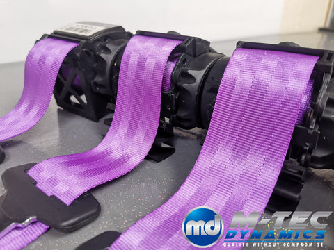 BMW 3-SERIES F30 / F80 M3 SALOON PURPLE VIOLET FRONT & REAR SEAT BELT SET
