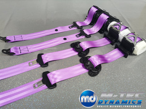 BMW 4-SERIES F32 / F82 M4 COUPE PURPLE VIOLET FRONT & REAR SEAT BELT SET