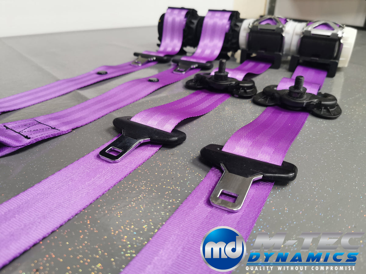 BMW 2-SERIES F22 / F87 M2 COUPE PURPLE VIOLET FRONT & REAR SEAT BELT SET