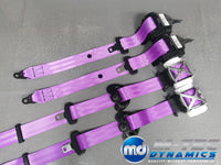 BMW 4-SERIES F32 / F82 M4 COUPE PURPLE VIOLET FRONT & REAR SEAT BELT SET
