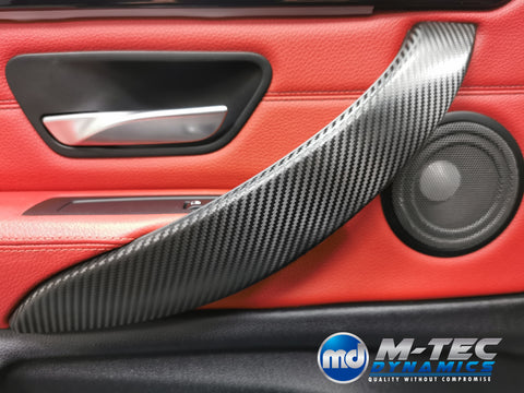 BMW F30 F31 F32 INTERIOR TRIM SET & SEAT BELT PACKAGE (COMPETITION) - DEEP TEXTURED GLOSSY CARBON (MTD-TEX)