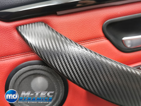 BMW F30 F31 F32 INTERIOR TRIM SET & SEAT BELT PACKAGE (COMPETITION) - DEEP TEXTURED GLOSSY CARBON (MTD-TEX)