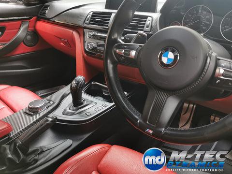 BMW F30 F31 F32 INTERIOR TRIM SET & SEAT BELT PACKAGE (COMPETITION) - DEEP TEXTURED GLOSSY CARBON (MTD-TEX)