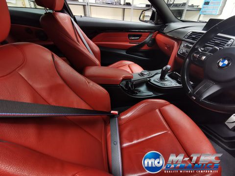 BMW F30 F31 F32 INTERIOR TRIM SET & SEAT BELT PACKAGE (COMPETITION) - DEEP TEXTURED GLOSSY CARBON (MTD-TEX)