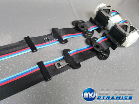 BMW 1-SERIES F20 CUSTOM WIDE STRIPE TRI-COLOUR FRONT SEAT BELT SET