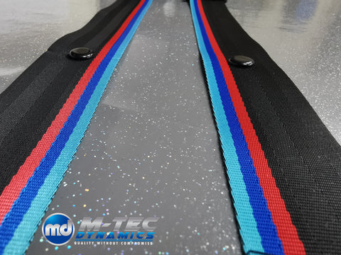 BMW 1-SERIES F20 CUSTOM WIDE STRIPE TRI-COLOUR FRONT SEAT BELT SET