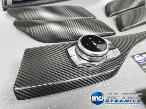 WRAPPING SERVICE - BMW F2X INTERIOR TRIM SET - PERFORMANCE STYLE / DEEP TEXTURED GLOSSY CARBON (MTD-TEX) - F20 F21 F22 F23