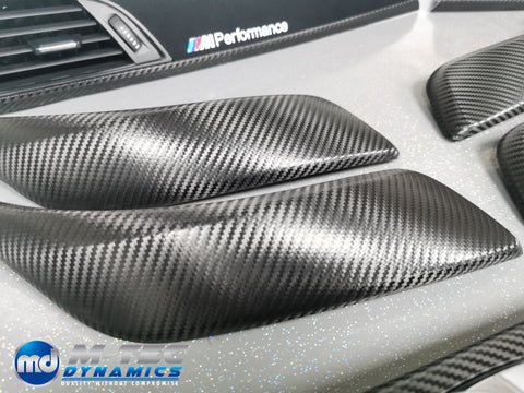 WRAPPING SERVICE - BMW F2X INTERIOR TRIM SET - PERFORMANCE STYLE / DEEP TEXTURED GLOSSY CARBON (MTD-TEX) - F20 F21 F22 F23